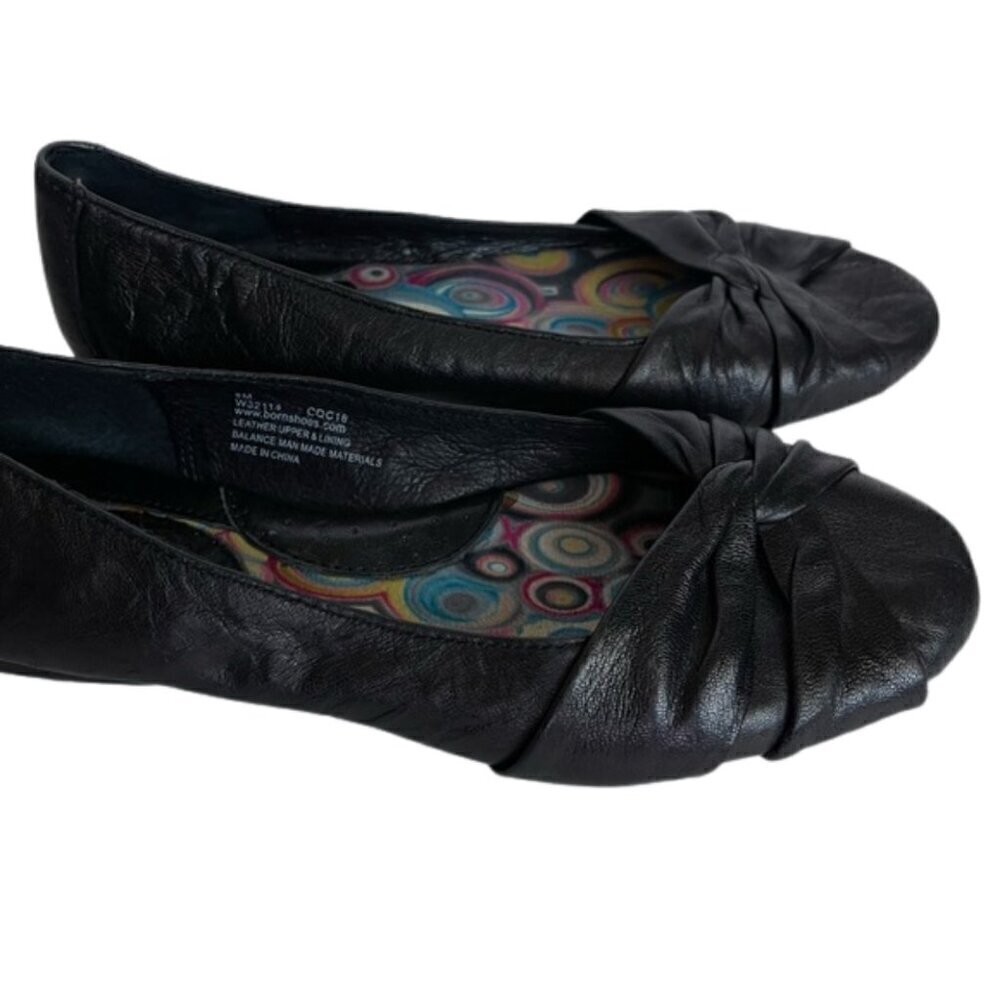 Born Women's Black Leather Flats Size 8 - Picture 10 of 11